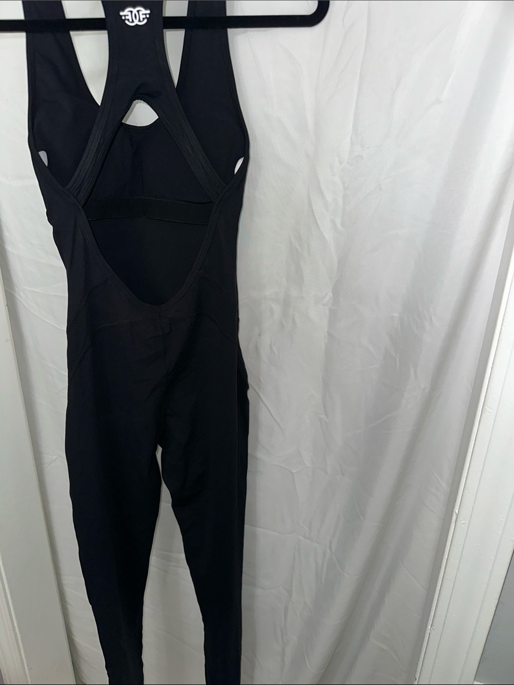 Black Women's Sleeveless Exercise Jumpsuit - Picture 5 of 5